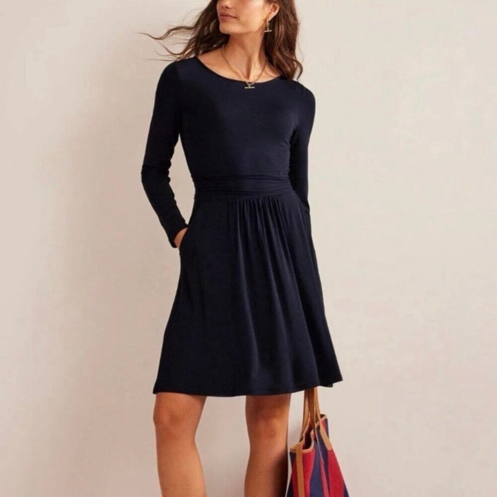 Boden Black Abigail Jersey Knit Midi Dress Sz.4R NWT